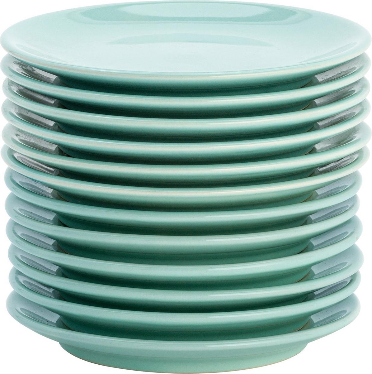 Lite-Body Hermes gebaksbordjes - Set van 12 stuks - 16 cm - Turquoise