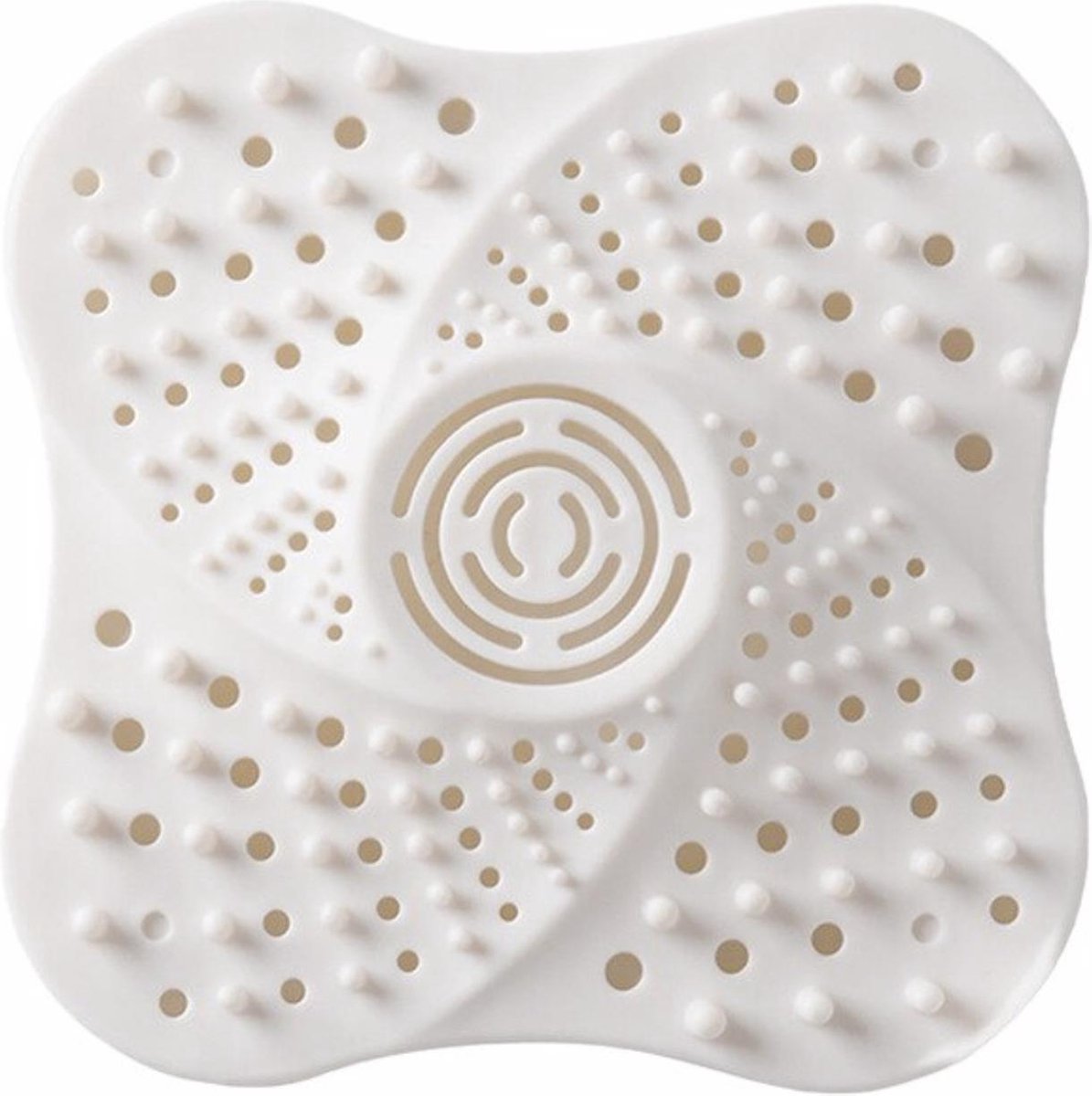 WiseGoods Siliconen Badkamer Afvoerzeef - Gootsteen Zeef - Douche Filter - Anti-Verstopping - Haarvanger - Universeel - Wit