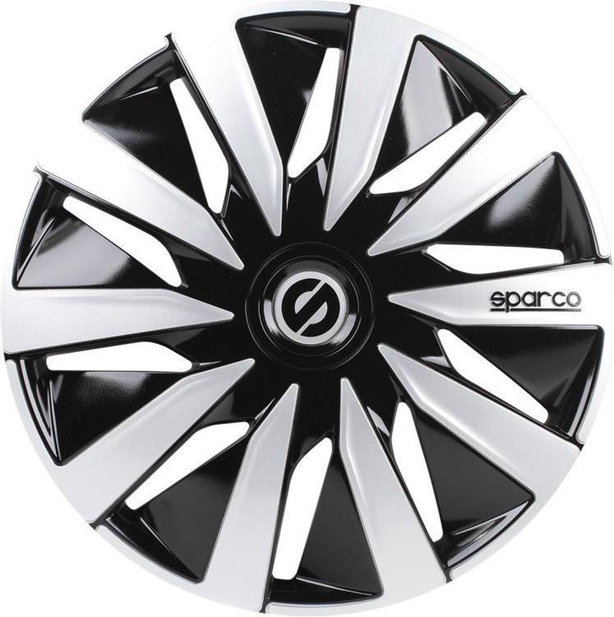 Satz Sparco Radzierblenden Lazio 13-Zoll Schwarz/Silber