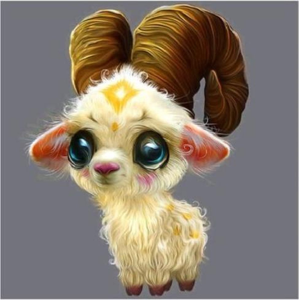 Schattige Baby Bok - Diamond Painting - 25x25cm - Complete Set - Inclusief Tools - Stipco