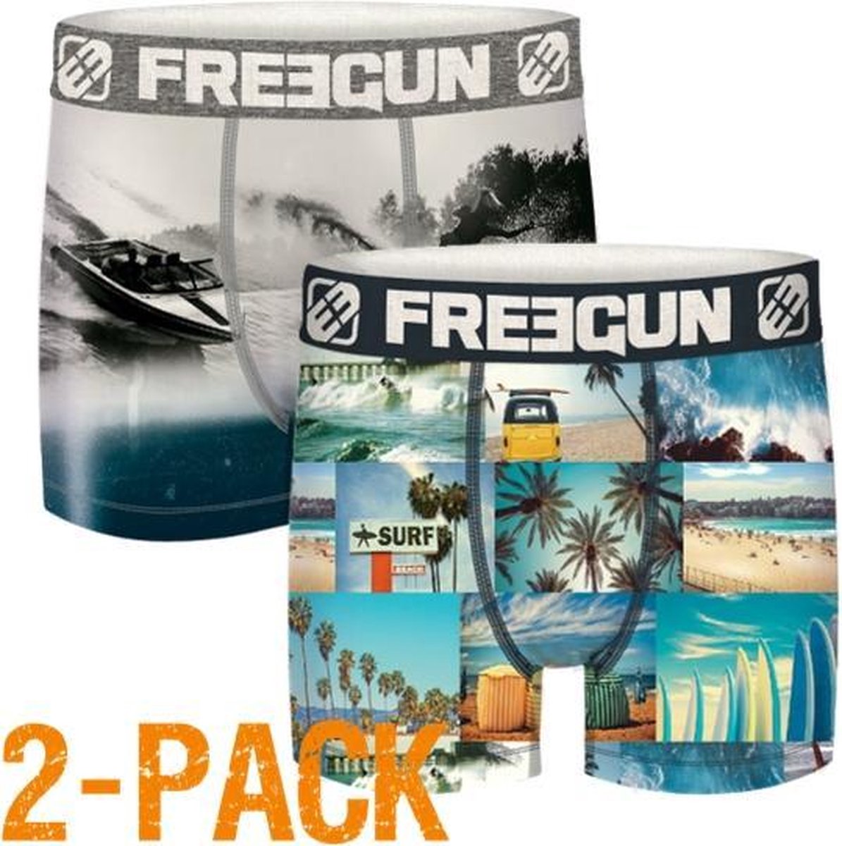 Freegun microvezel | MAAT S | 2-pack heren boxershorts | Beach/wakeboard