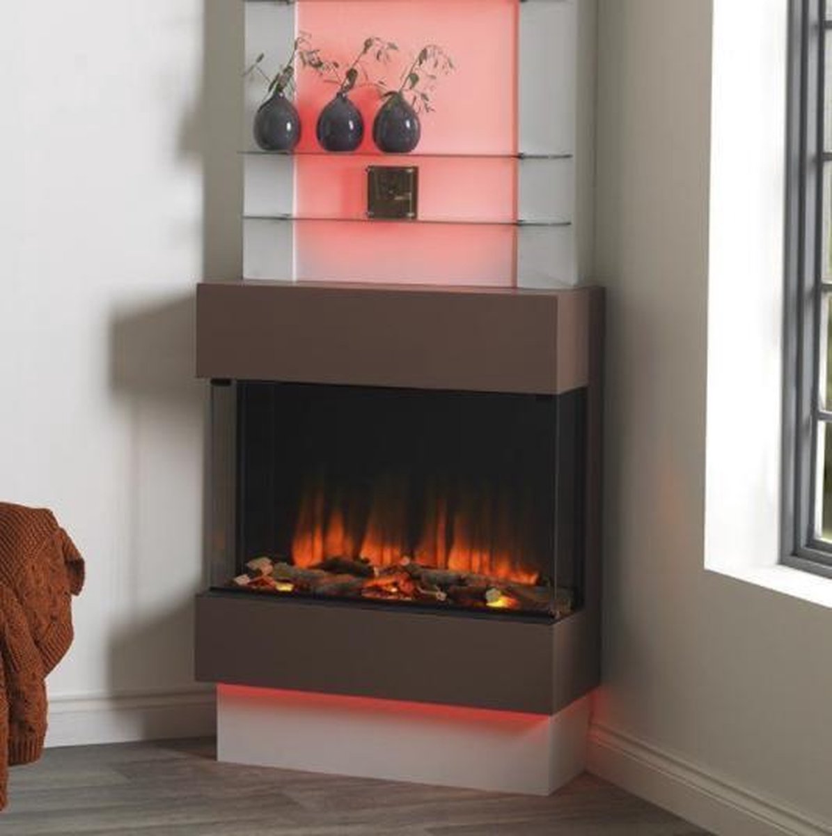Nancy's Polaris 840 Sfeerhaard -  Elektrische Sfeerhaard - Tweezijdig - Inbouwhaard - Zwart - 86 cm