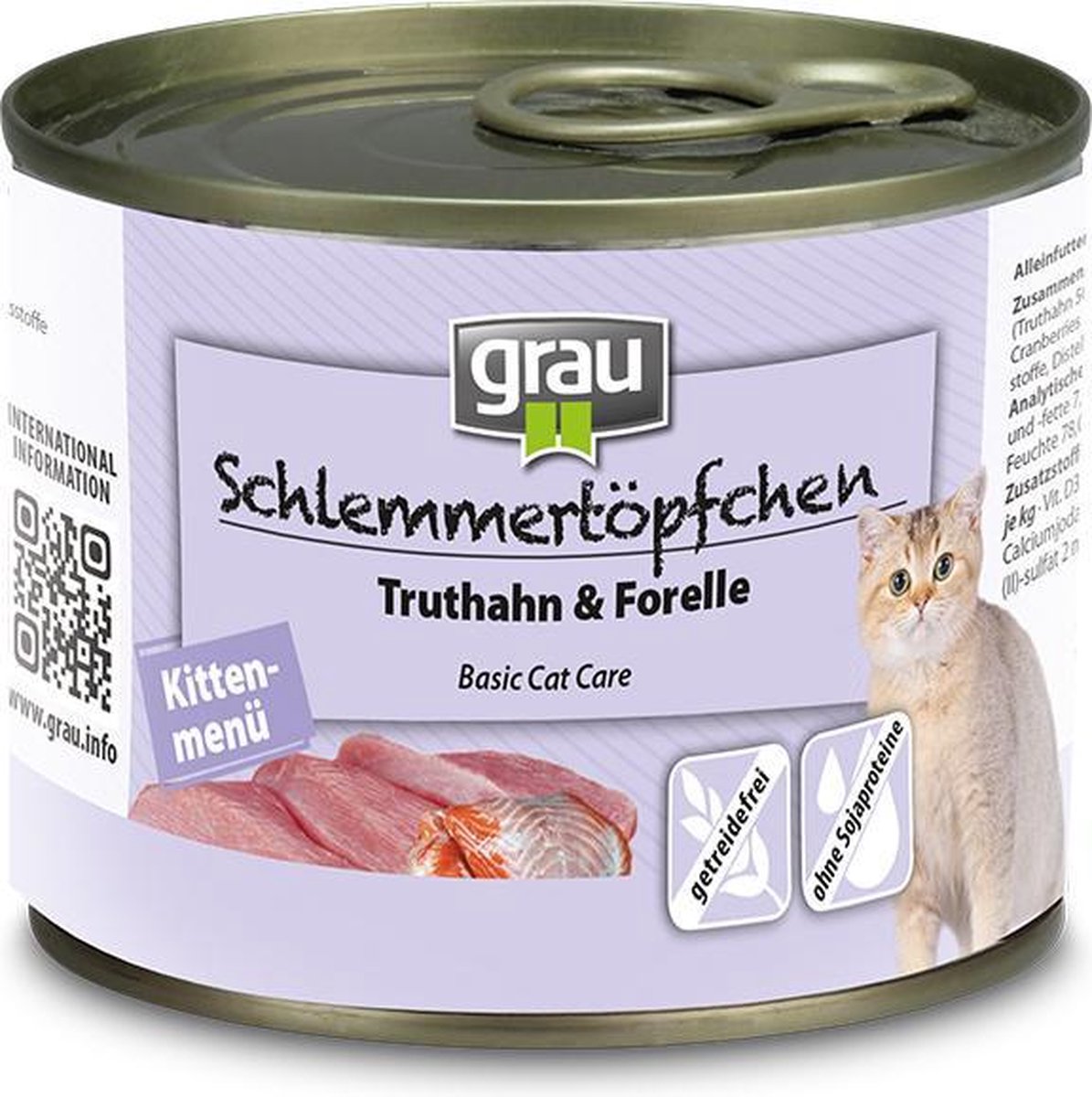 Grau kitten menu met kalkoen & forel  6x 200 gr.