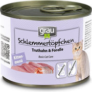 Grau kitten menu met kalkoen & forel  6x 200 gr.