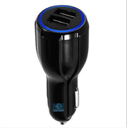 MIFOR® - Universele Autolader ZWART - 2 USB Poorten - 5V/1.6- 6A - inclusief Blauwe LED