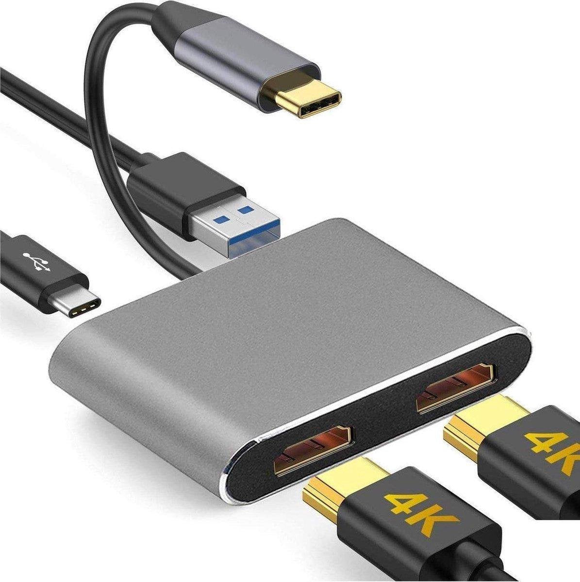 Sounix Type C naar dual HDMI + USB 3.0+ PD charger + 4k@30hz