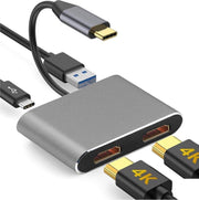 Sounix Type C naar dual HDMI + USB 3.0+ PD charger + 4k@30hz