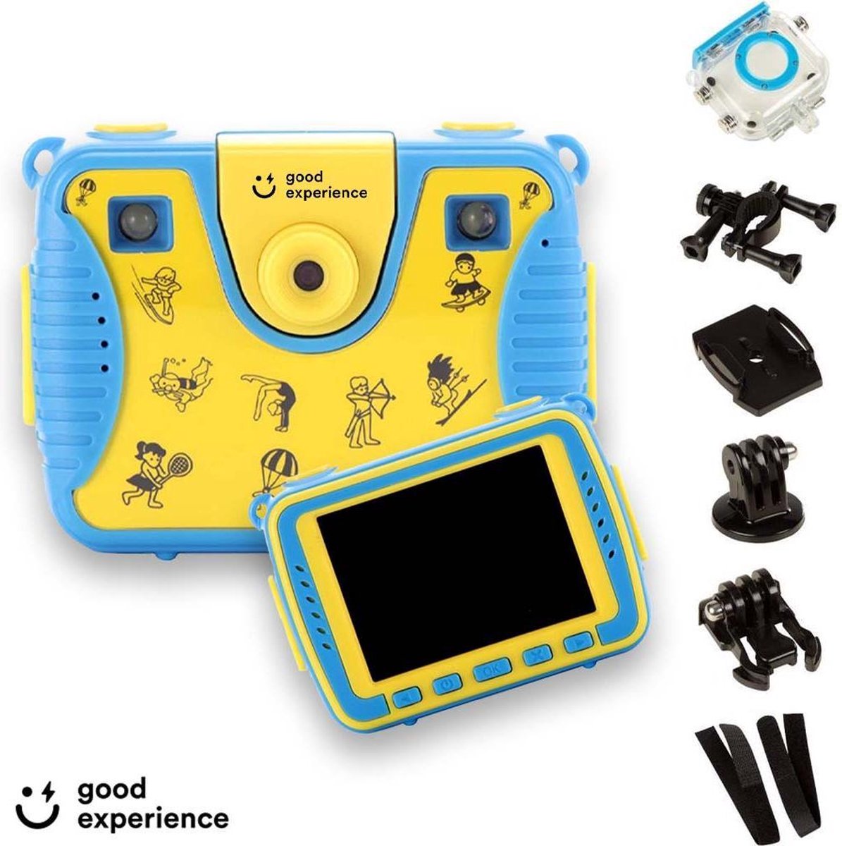 Good Experience 3-1 Kindercamera Inclusief 8-Delige Accessoires Set - Vlog Camera - Action Camera - Waterdicht - Vtech - Kidizoom - Youtube