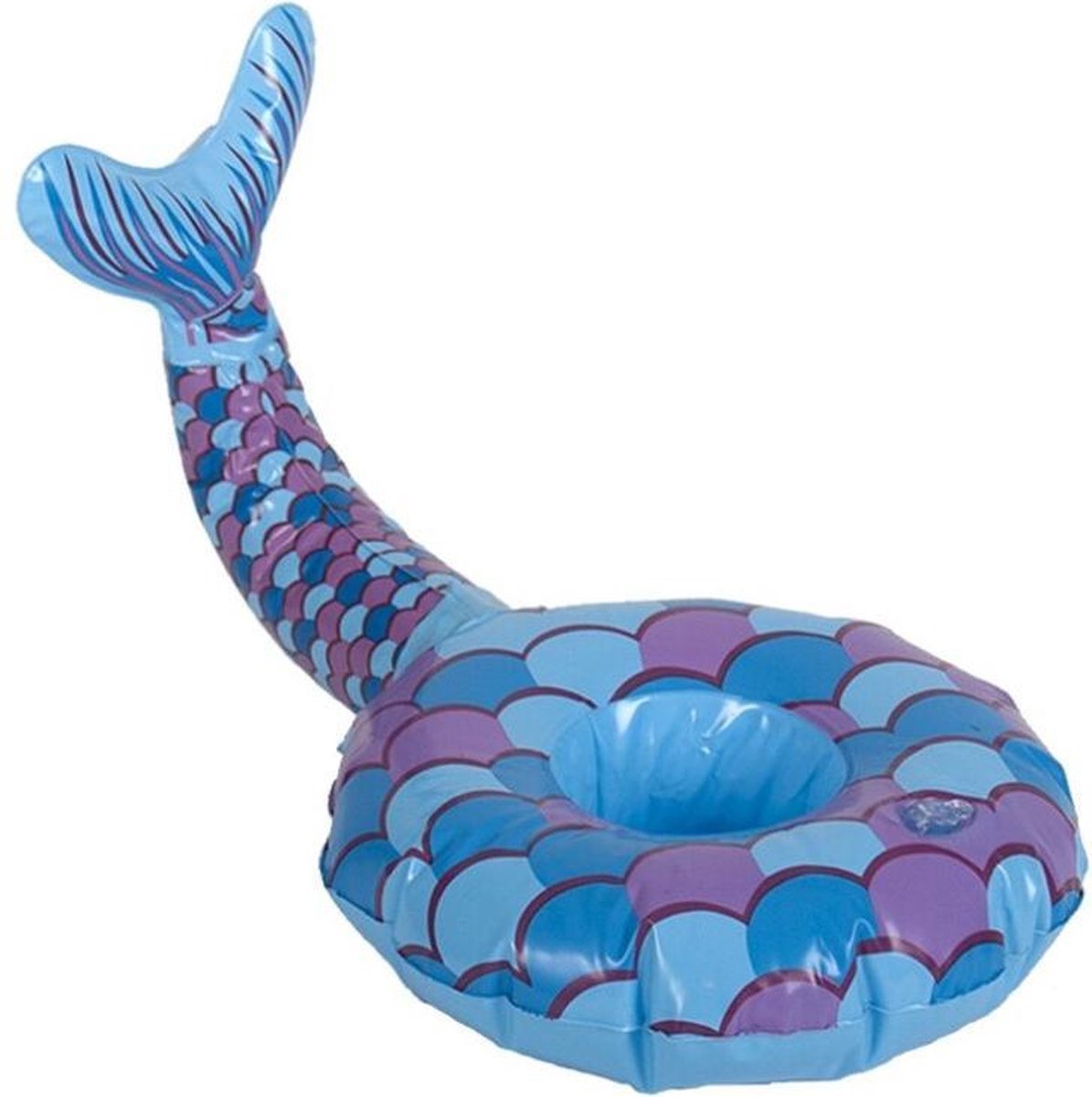 Gerimport Opblaasbare Bekerhouder Zeemeermin 21 Cm Blauw