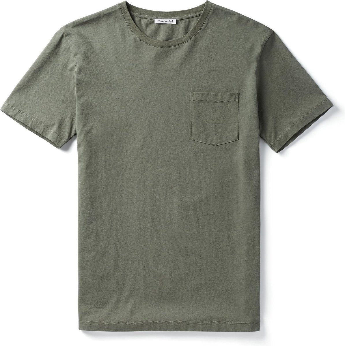 Unrecorded Pocket T-Shirt 155 GSM Green - Unisex - T-Shirts -  Groen - Size S - 100% Organic Cotton - Sustainable T-Shirts