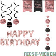 Verjaardagspakket rose goud Happy Birthday