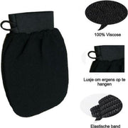 Scrubhandschoen - Zwart - Voor Hele Lichaam En Gezicht - Kessa - Hammam Handschoen - Kessa Glove - Marokkaanse Kessa - Washandje - Scrub handschoen - Verwijderen Dode Huidcellen - Als Beste Getest!