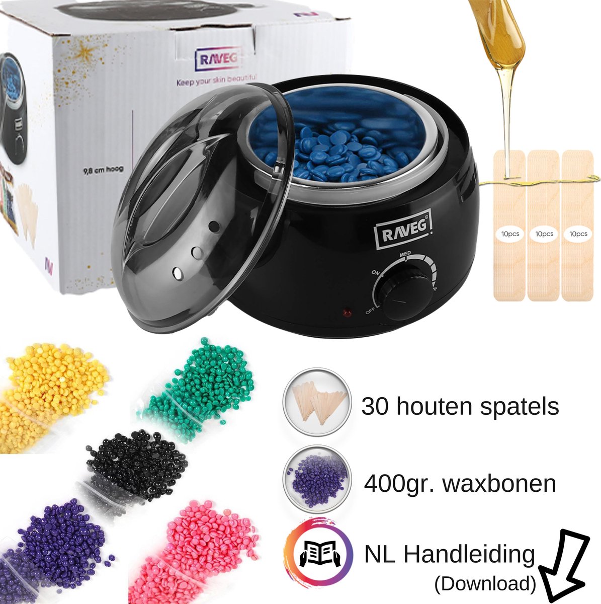 Wax Apparaat Ontharen Ontharingsset Ontharing Waxen Beans - Bikinilijn Waxen Ontharen - RAVEG ®