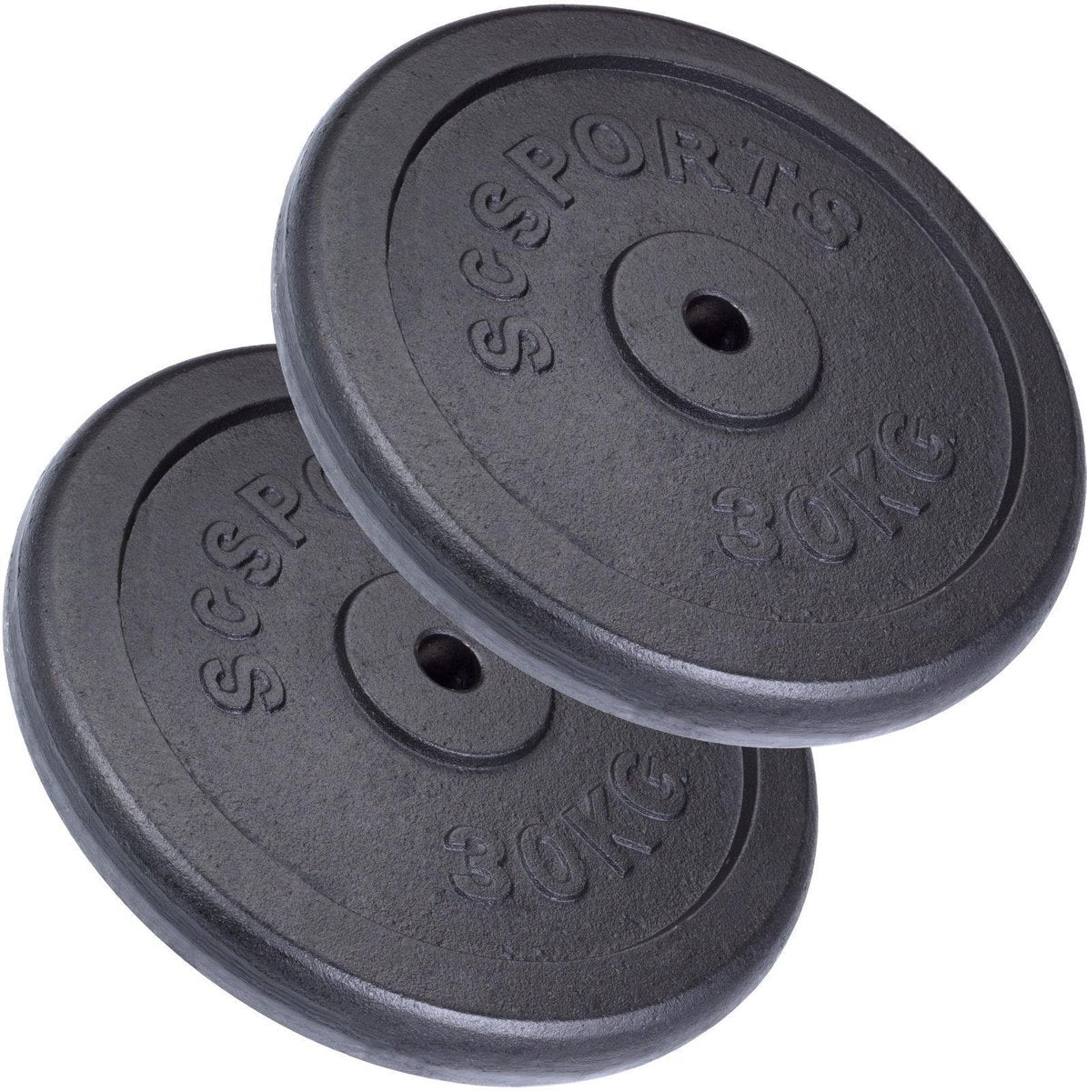 ScSPORTS® Halterschijven set - 60 kg - 2 x 30 kg - Gietijzer - 30 mm - Gewichten
