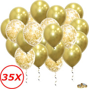 Gouden Ballonnen Gouden Confetti Ballonnen Verjaardag Versiering Helium Ballonnen Bruiloft Feest Versiering 35 Stuks