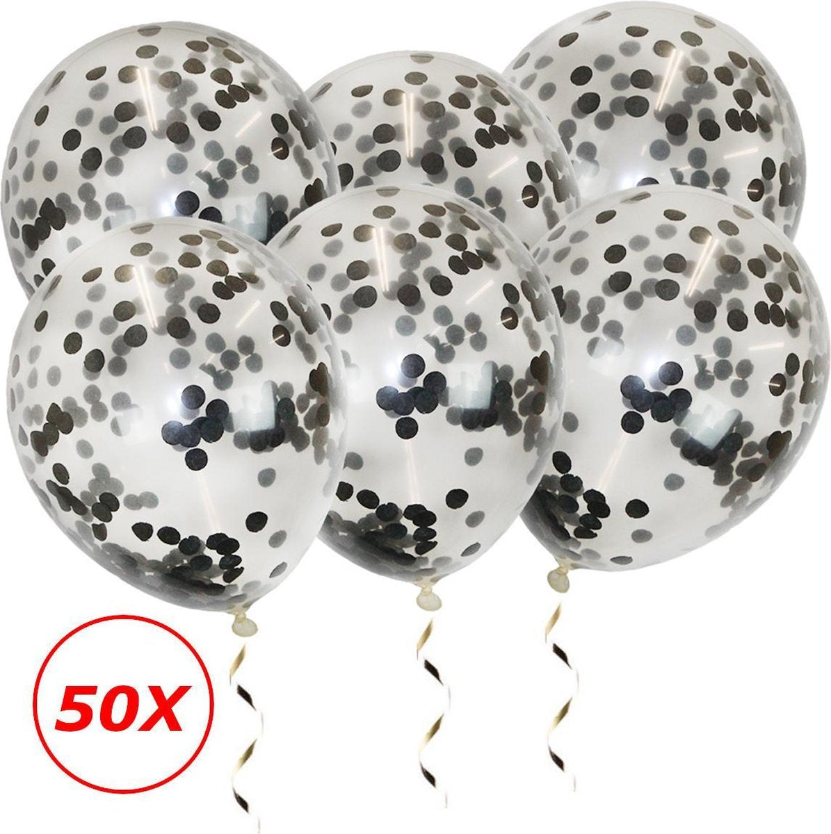 Zwarte Confetti Ballonnen Verjaardag Versiering Zwarte Helium Ballonnen Confetti Feest Versiering Halloween Papieren Confetti 50 Stuks