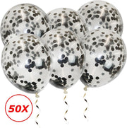 Zwarte Confetti Ballonnen Verjaardag Versiering Zwarte Helium Ballonnen Confetti Feest Versiering Halloween Papieren Confetti 50 Stuks