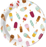 Generic Feestborden Ijsjes 23 Cm Karton Wit 8 Stuks