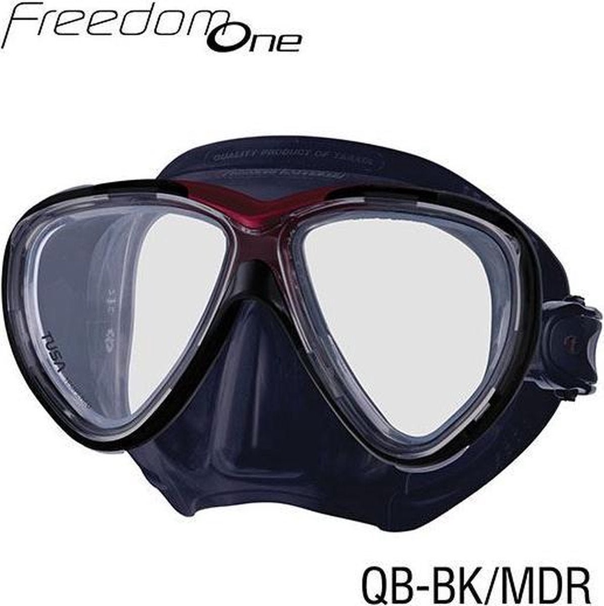 Freedom One Pro Mask zwart silonen met metalic rood frame