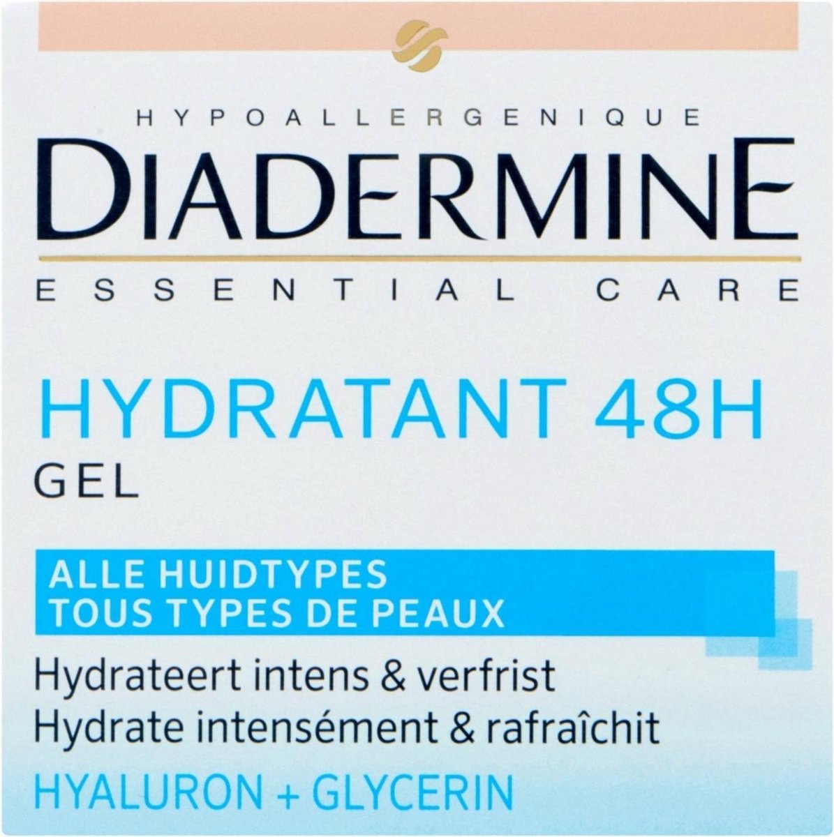 Diadermine - Gel Hydratant 48 H - Voor alle huidtypes - Met Hyaluron + Glycerine - 3 x 50 ml