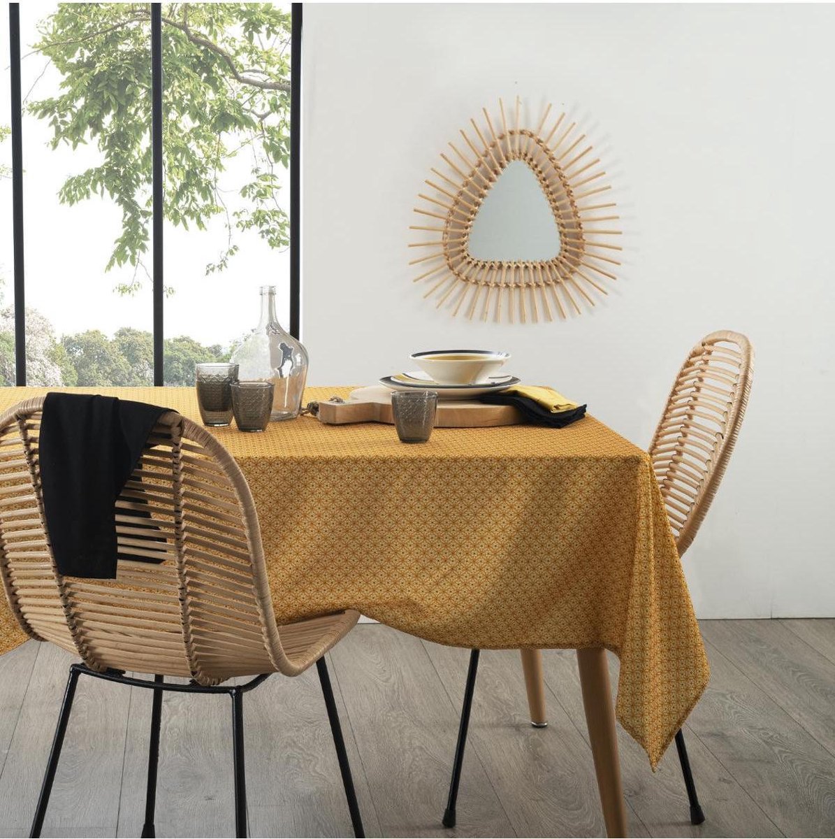 Atmosphera Tafelkleed paty anti vlek - 140 x 240 cm - Oker - Anti vlekken