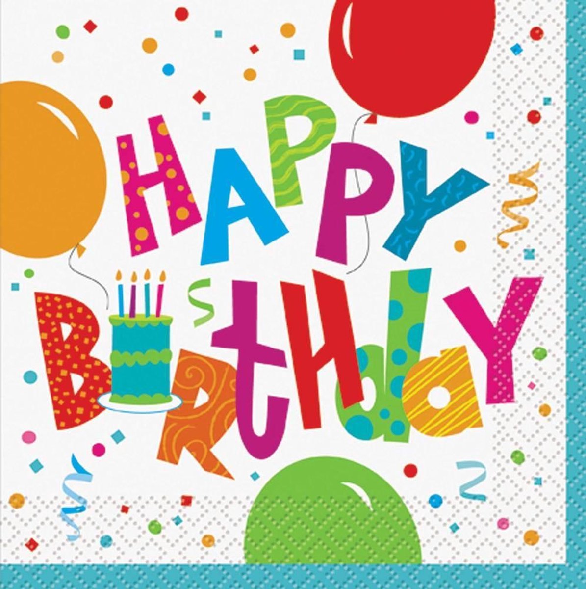 servetten happy birthday per 16