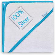 Funnies Badcape 100 % Stoer Junior 80 Cm Katoen Wit/blauw