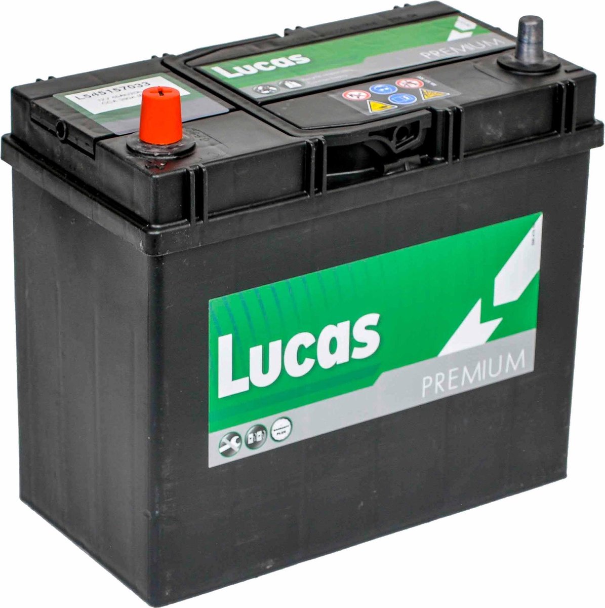 Lucas Premium Auto Accu | 12V 45AH 330 CCA | + Pool Links / - Pool Rechts |
