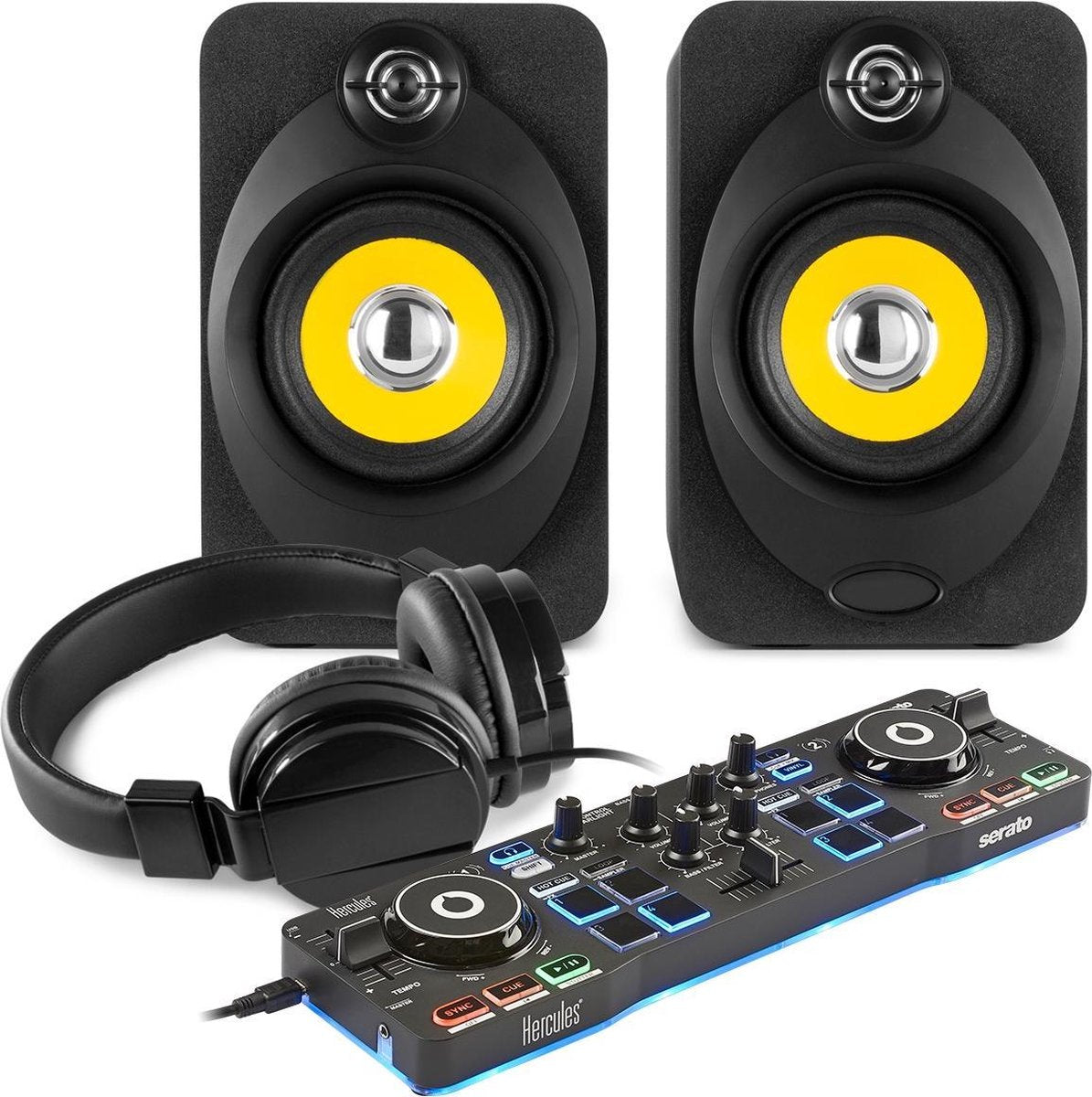 DJ set voor kinderen - Hercules DJControl Starlight complete DJ set voor kinderen met DJ controller