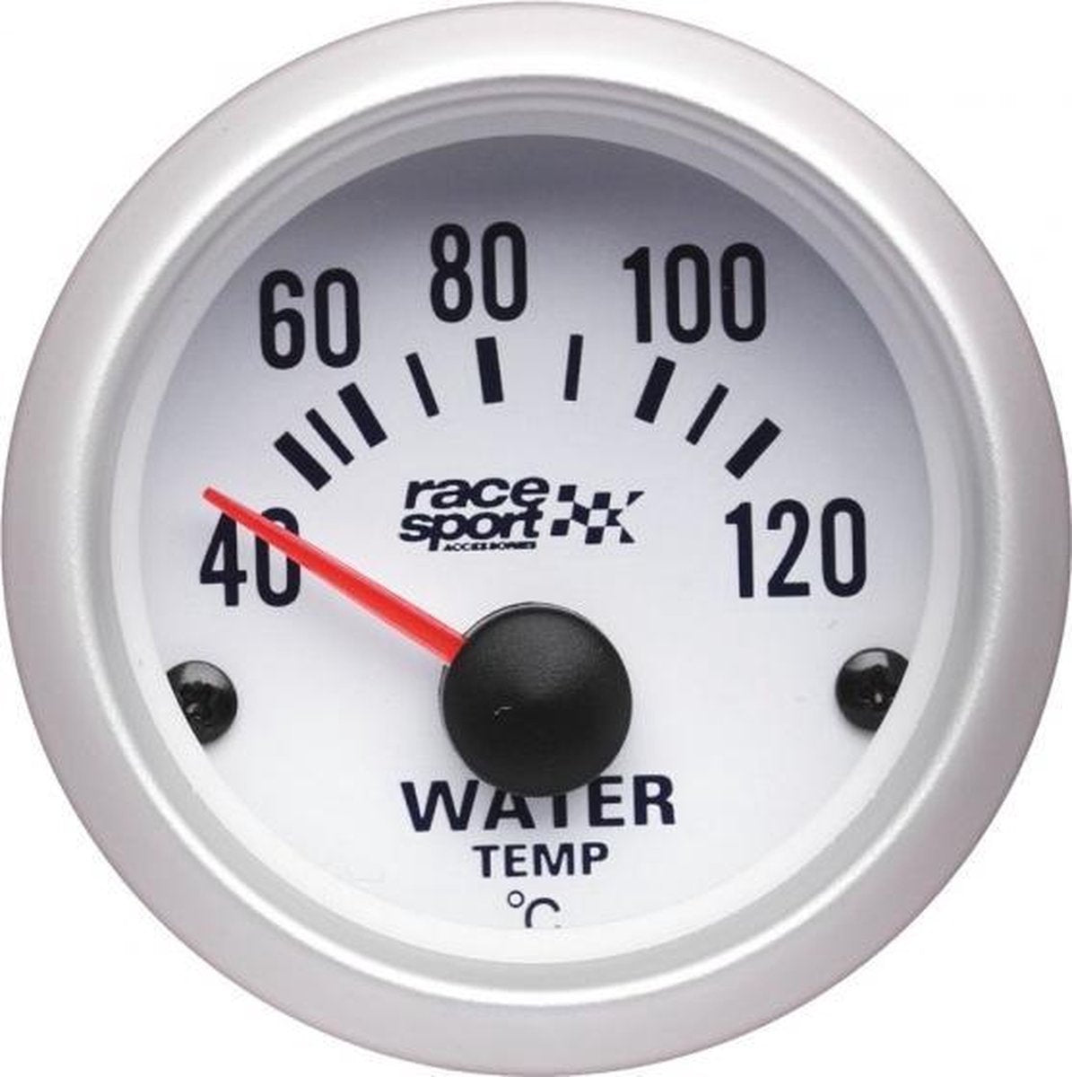 Race Sport Koelvloeistoftemperatuur Meter Met Sensor 52 Mm 12 V Wit