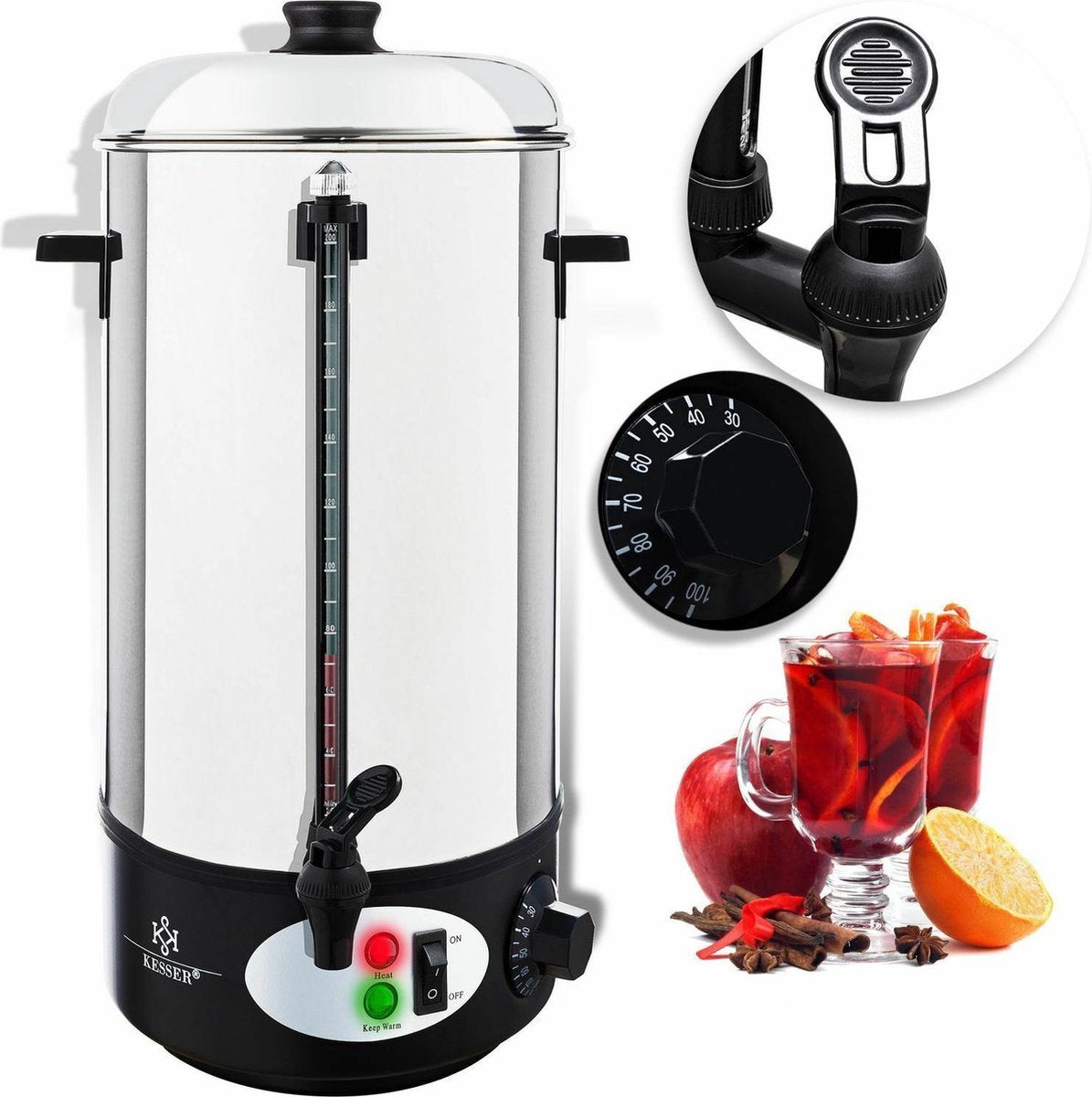Professional®  Glühwein ketel RVS  Thermostaat