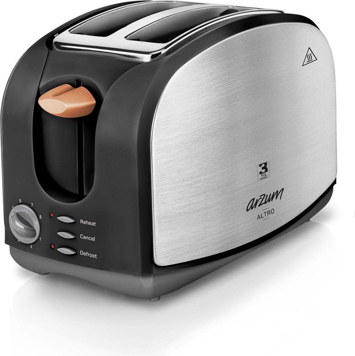 Arzum AR2014 Broodrooster 2 snede(n) - 8 Toasting Level | Zwart - 900W | Toaster - Black