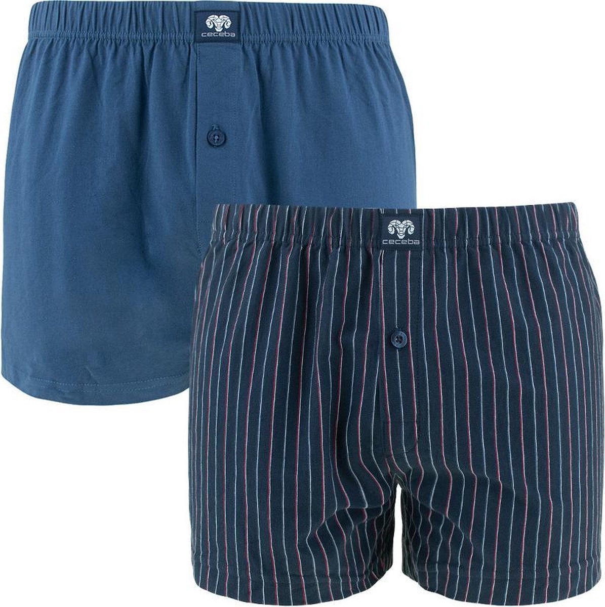 CECEBA 2P wijde boxers gestreept blauw - XXL
