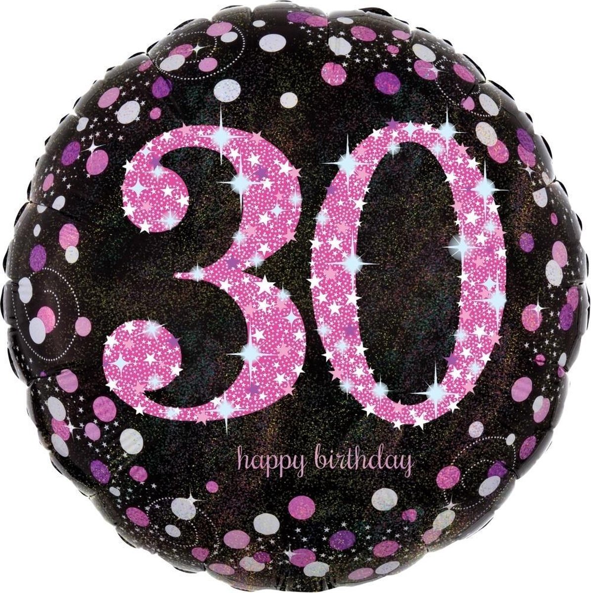 Helium Ballon 30 Jaar Roze 43cm leeg