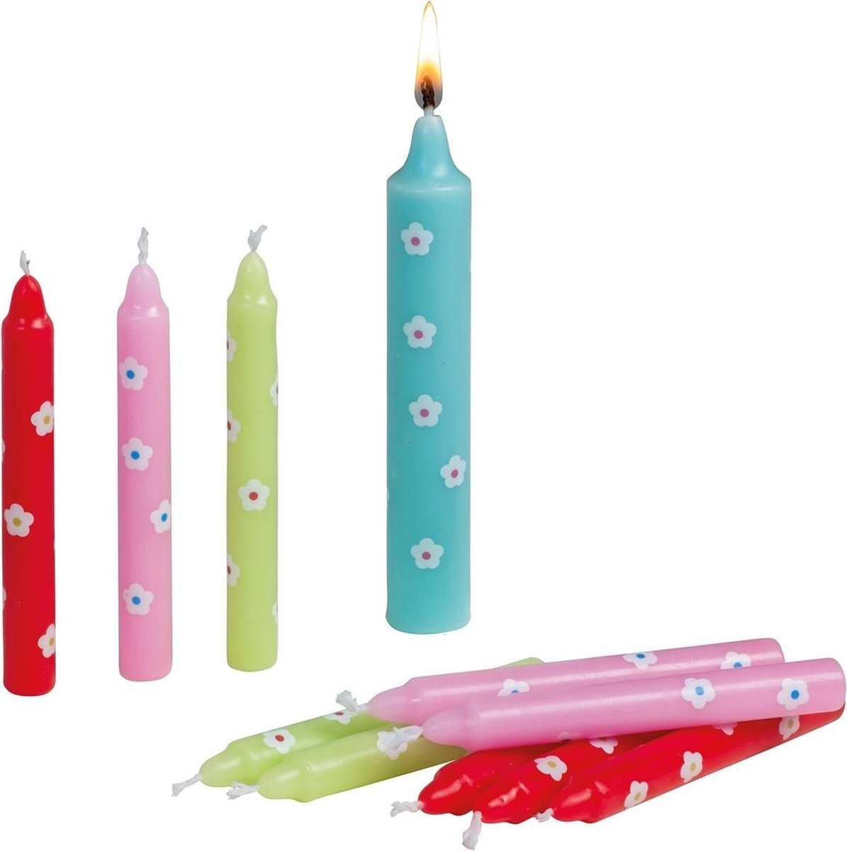Tib Verjaardagskaarsjes Bloemen 13 Cm Wax 10 Stuks