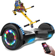 Evercross Hoverboard 6.5 Inch | Flits Wielen | Bluetooth Speaker | LED verlichting | Koolzwart + Hoverkart Hiphop