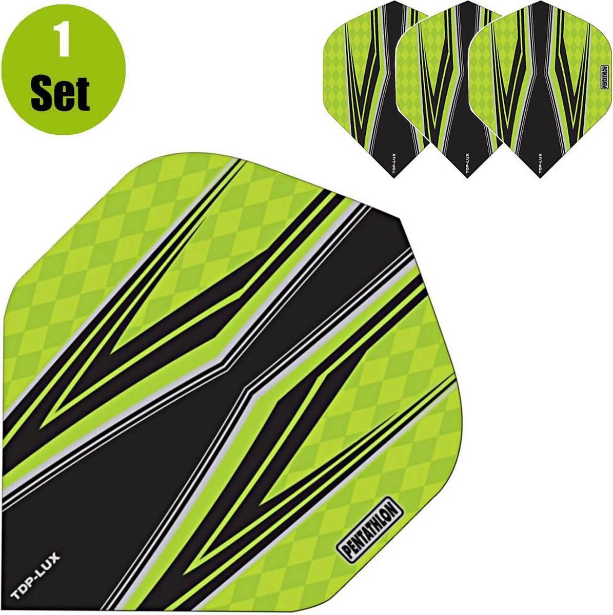 Pentathlon TDP Lux Vision Black Dartflights - Groen- ()