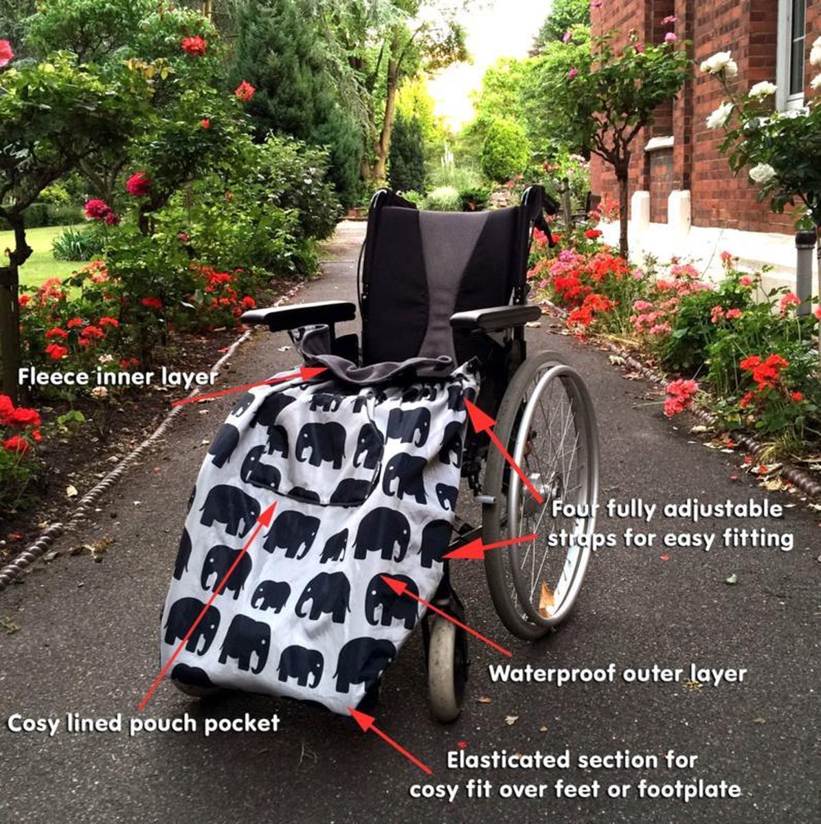 kids kinder Voetenzak fleece deken rolstoel beenwarmer scootmobiel kinderbeenzak Wheelchair Cosy Olifant kids Been warmer