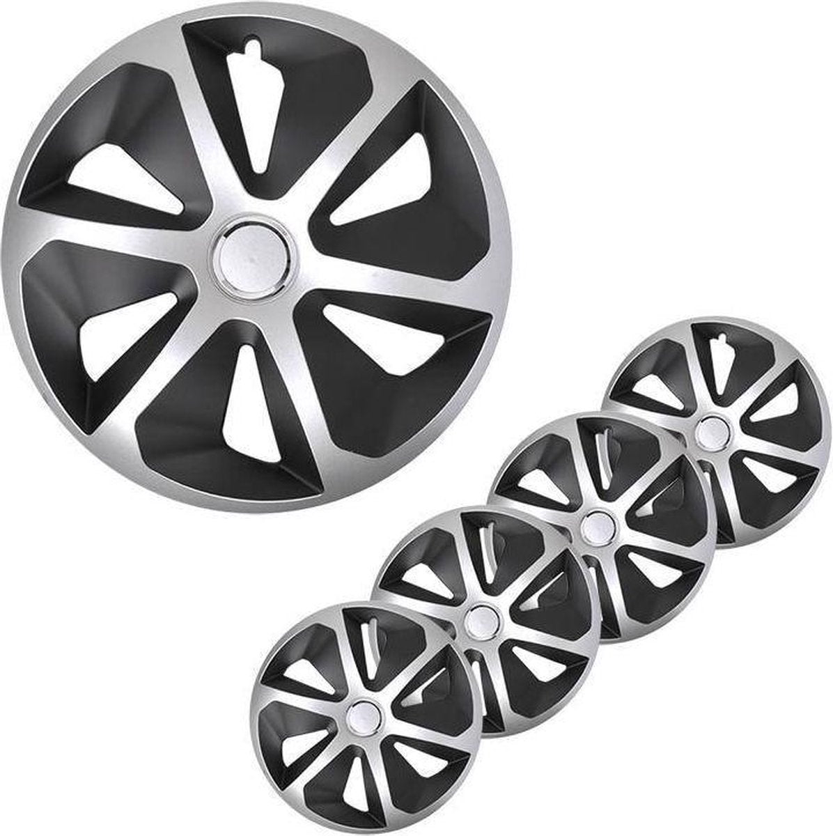 Wieldoppen Roco 14 Inch Zilver/zwart Set Van 4