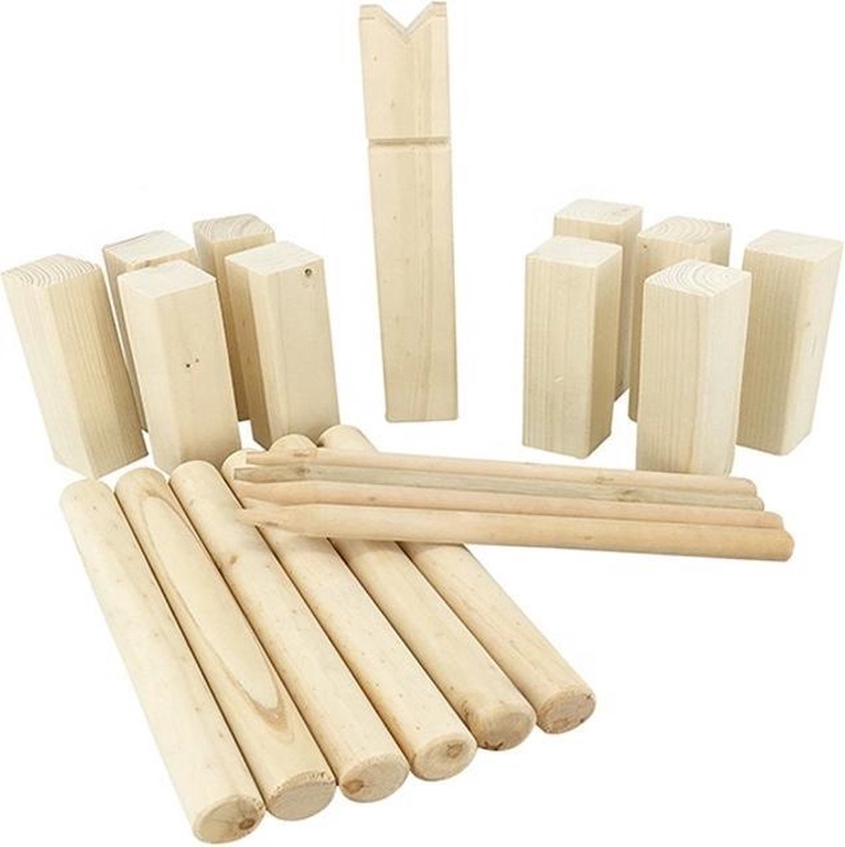 Gioco Speelset Kubb Hout Bruin/zwart 22-delig