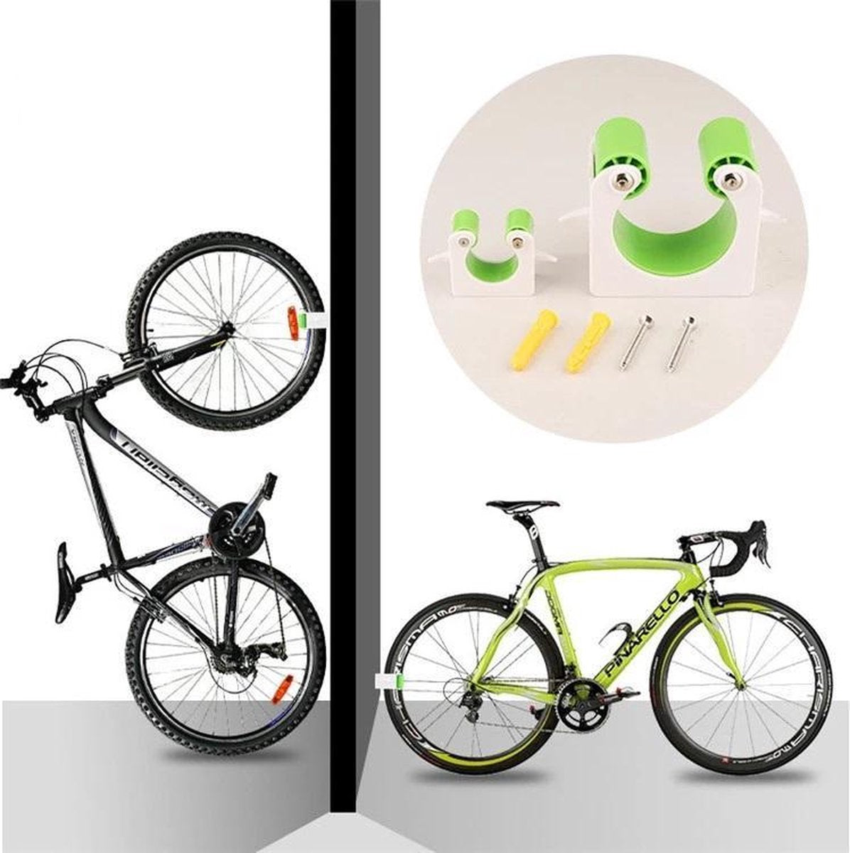 Fiets Muurbevestiging- ATB/MTB - Fietsophangsysteem - Fietsenrek- Fietsenrek muurbevestiging -Muurbeugel- Fietsendrager - Fiets opbergen -Ruimtebesparing schuur - Mountenbike accesoires