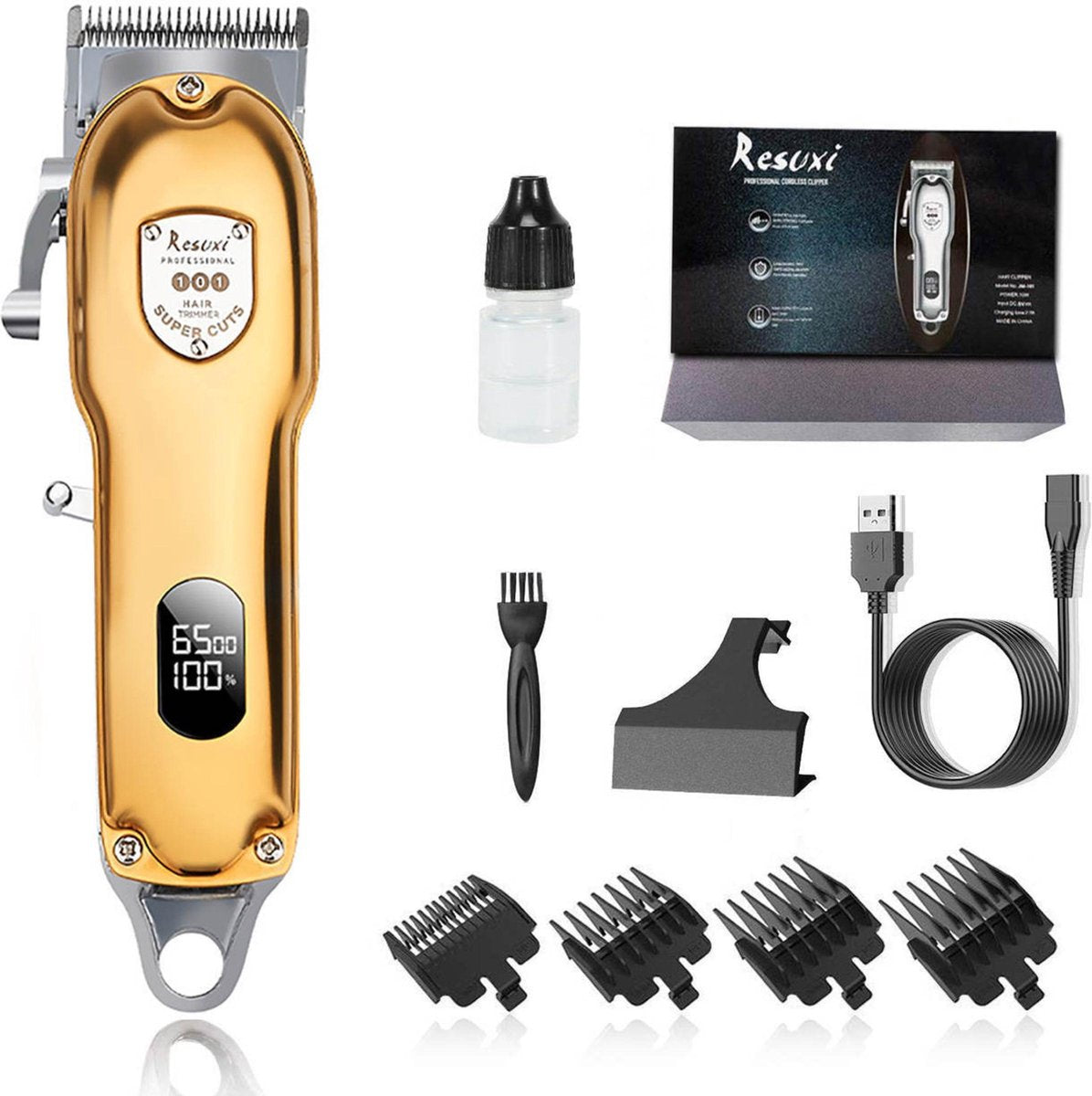 Resuxi - Professionele Draadloze Tondeuse - Haar Trimmer - Hoofdhaar Cheveux - Goud