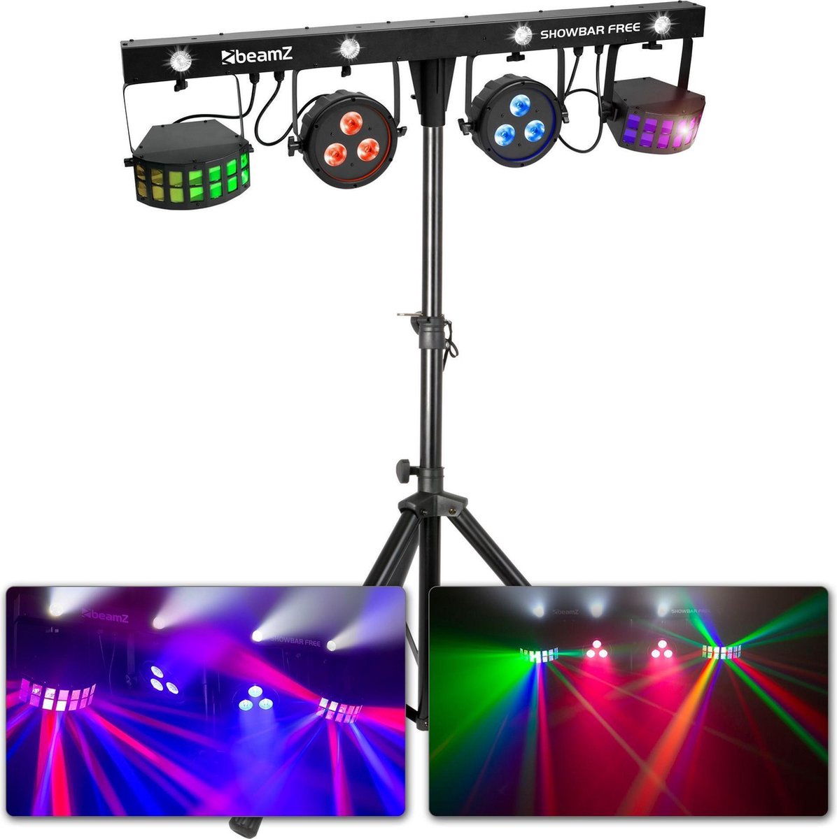Lichteffect - BeamZ Showbar FREE disco lichteffect - Complete lichtshow met incl. statief