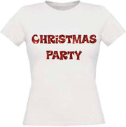 Christmas party T-shirt maat L wit