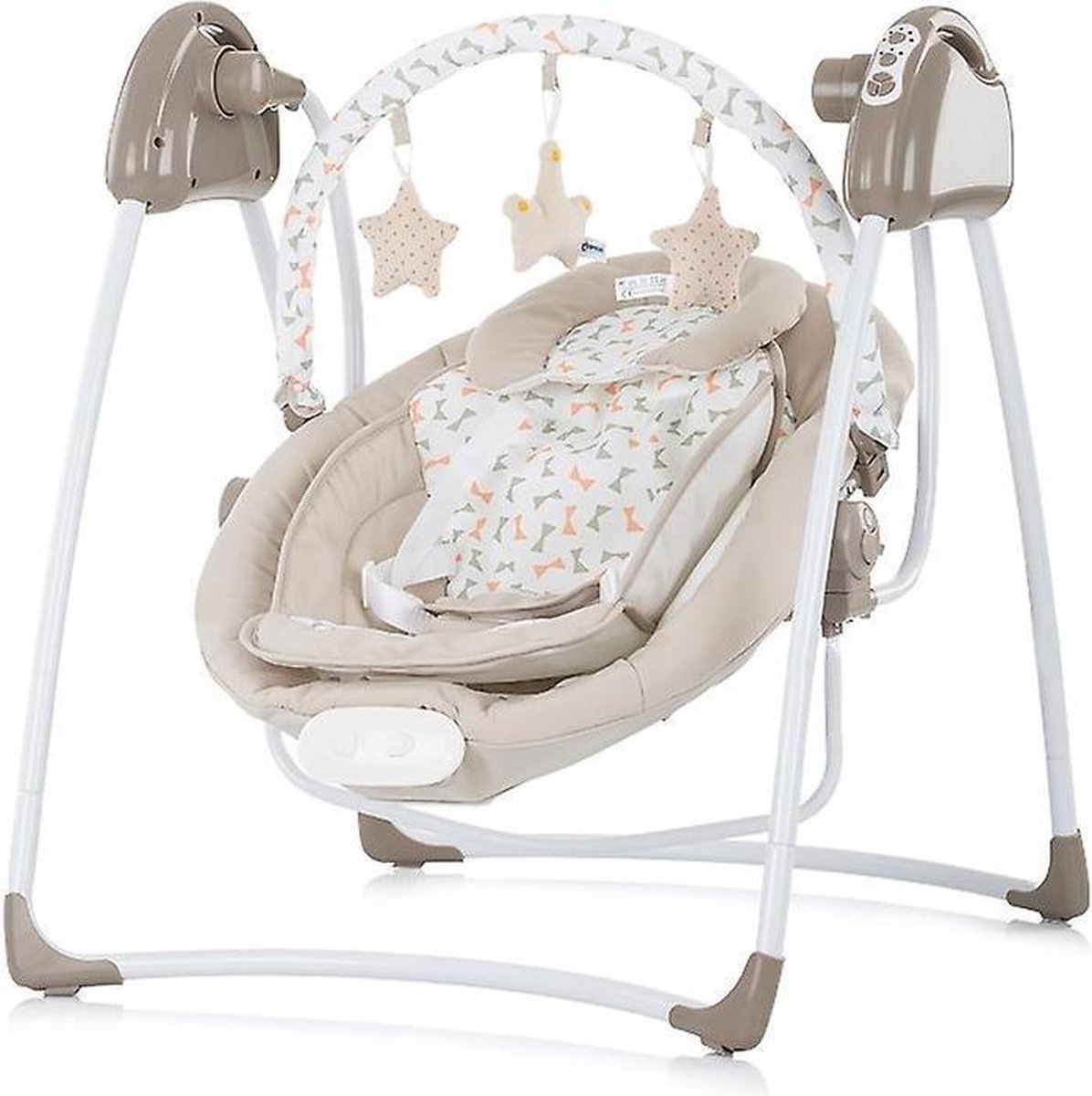 Chipolino Paradise Baby Swing - Elektrische babyschommel - 2 in 1 - Geschikt voor newborns - Met muziek - Beige