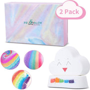 ProblemSolvers Unieke Regenboog Bruisballen - Natuurlijke Bruisballen voor Bad - Twee Grote Regenboog Bruisballen - Verschillende Aroma's - Eco Friendly - Vegan