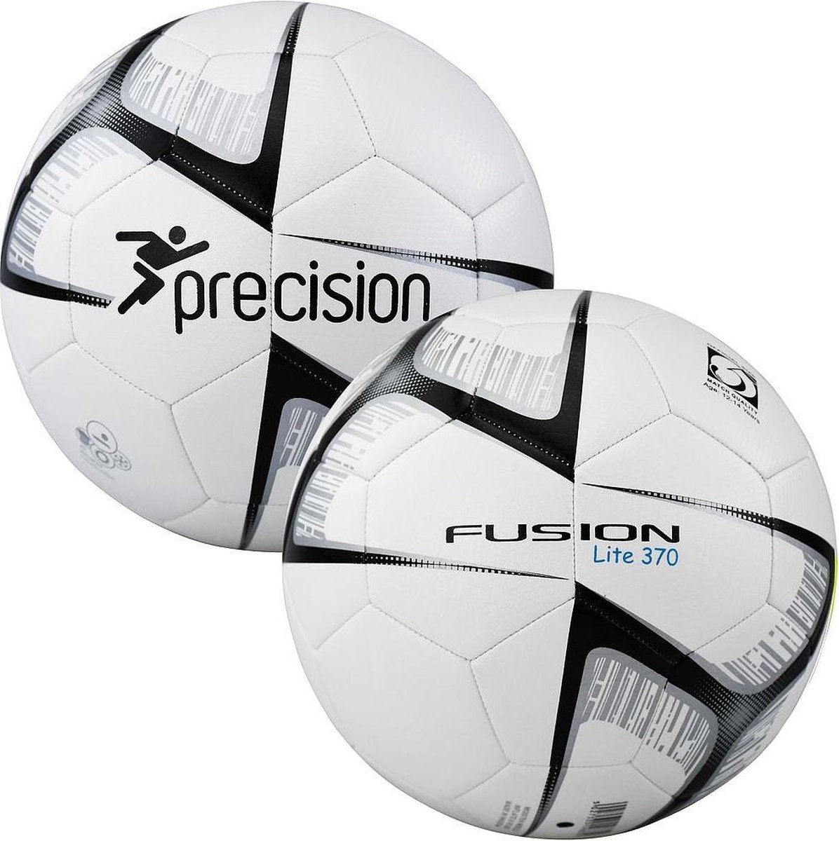 Precision Voetbal Fusion Lite Pu 370 Gram Wit/zwart Maat 5