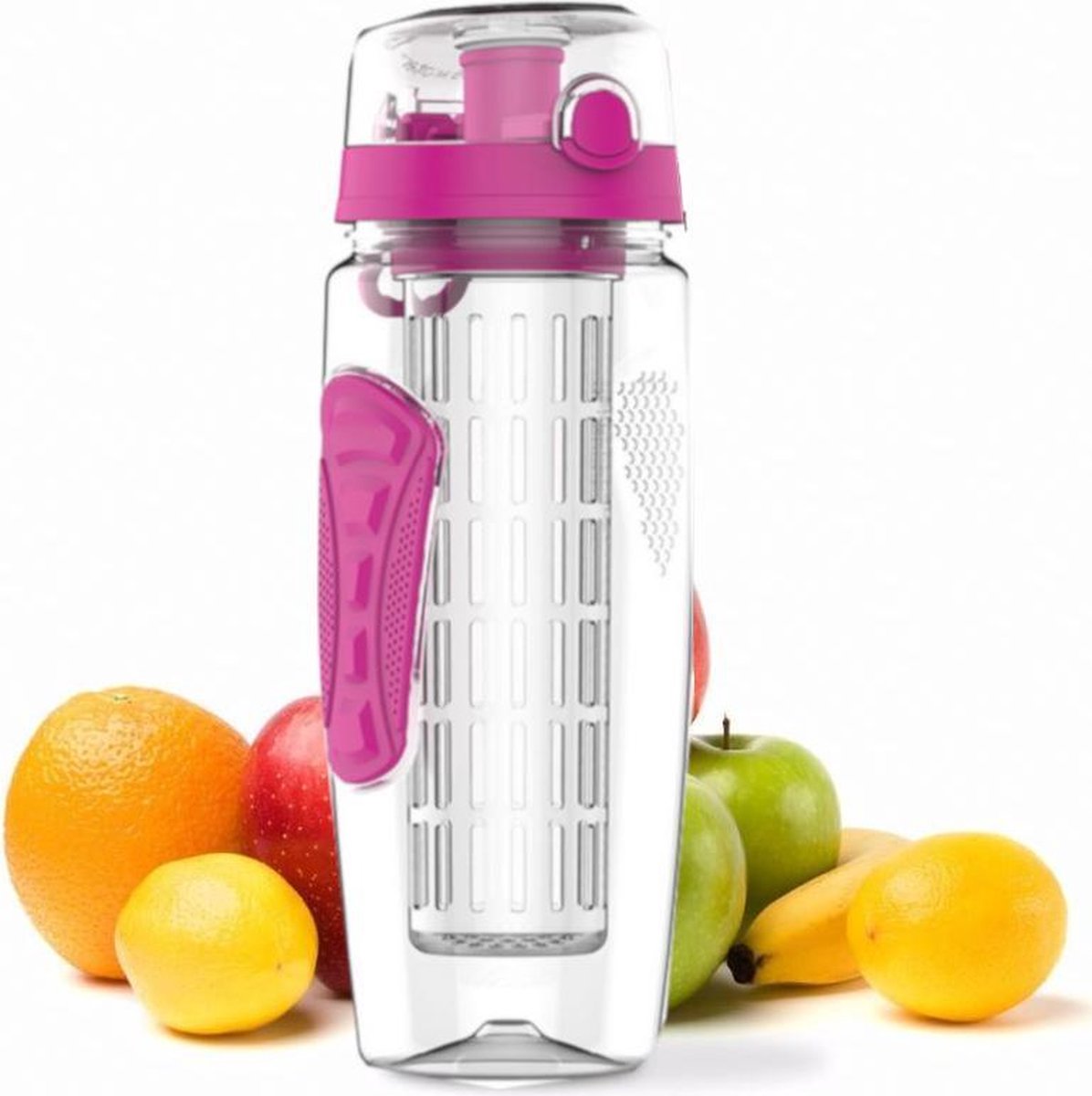Andreko| fruit fles| sport infuser | water flessen met fruit |1000ml | drink fles | ook te gebruiken als water fles | kleur rose