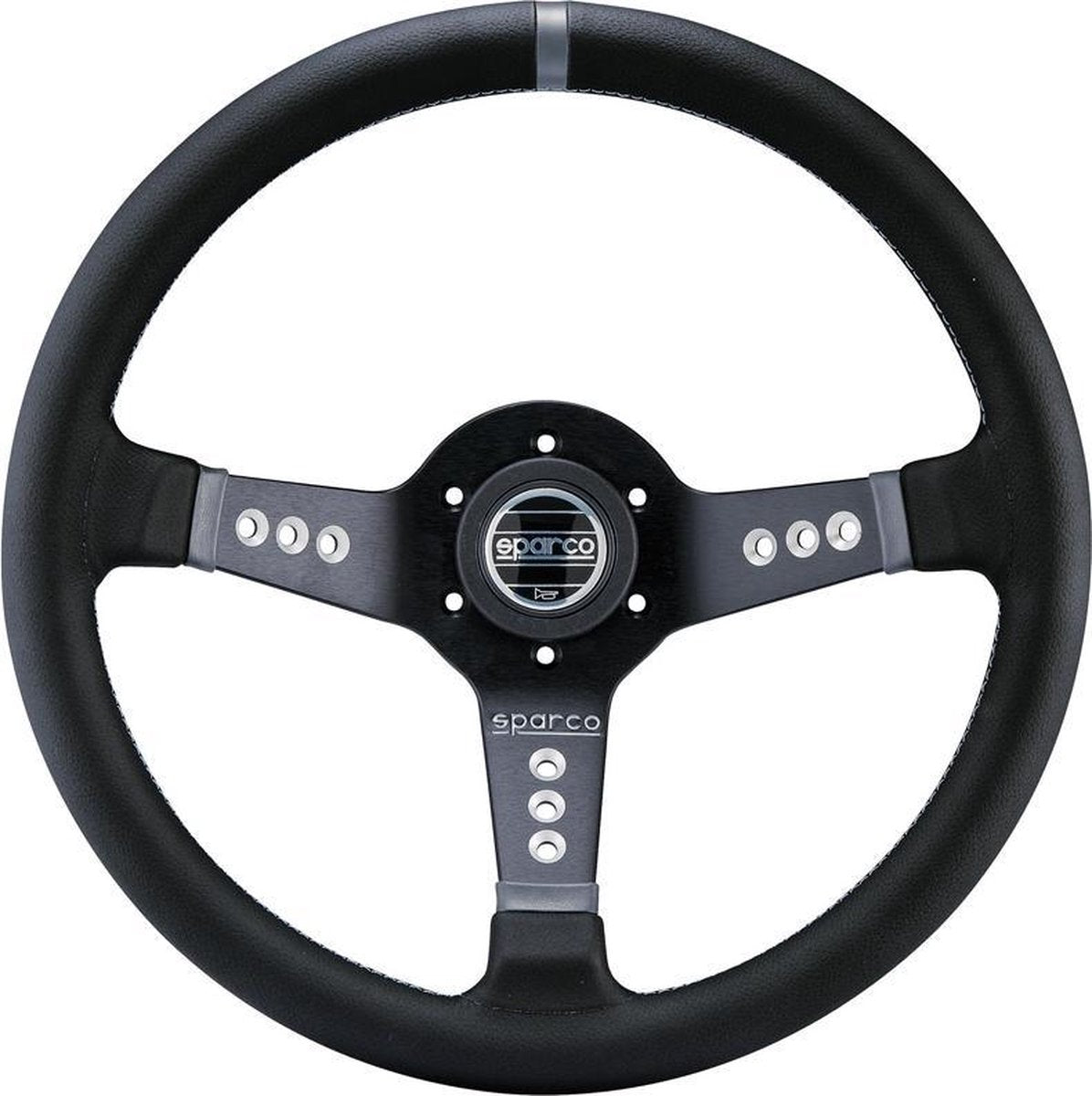 Sparco Universeel Sportstuur 'L777 Piuma' - Zwart Leer - Diameter 350mm