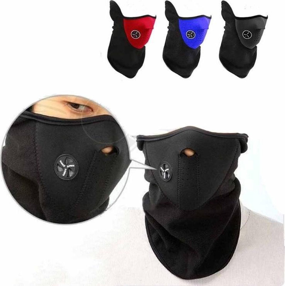 BikerVibes | Fiets Gezichtsmasker |  Bandana | Gezichtsmasker | Winddicht Stofdicht  | Zwart